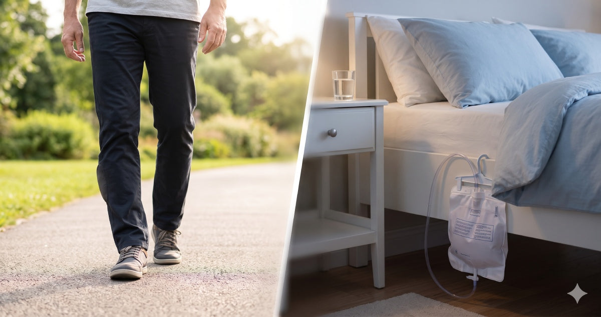 "Urinary drainage bags: choosing between a leg bag and a night bag"