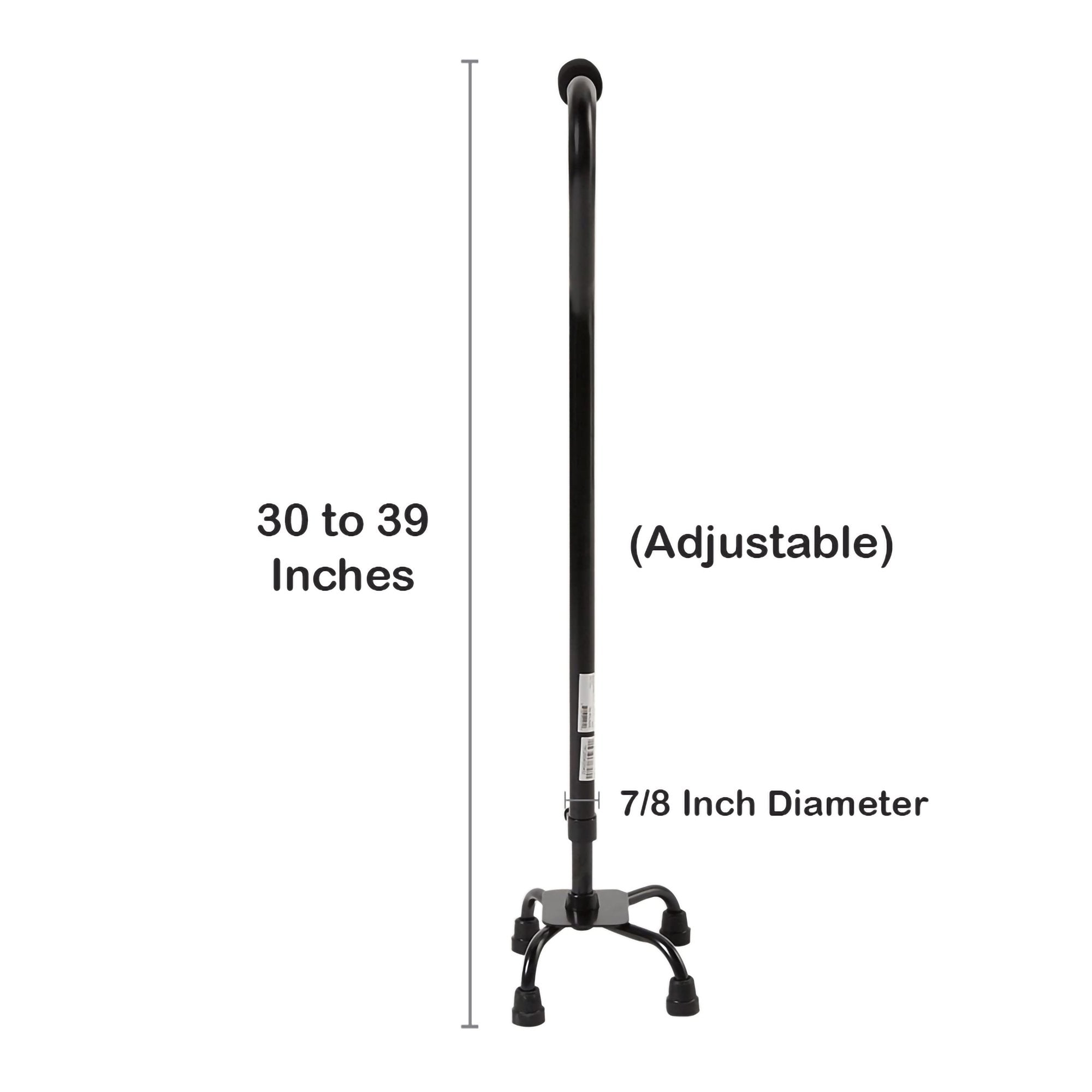 Small Base Quad Cane McKesson Steel 30 to 39 Inch Height Black 1 EACH