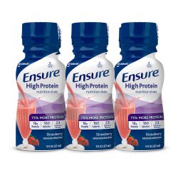 Ensure High Protein Shake Strawberry Flavor Liquid 8 oz. Bottle