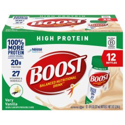 Boost High Protein Very Vanilla Flavor Liquid 8 oz. Bottle 12-Pack
