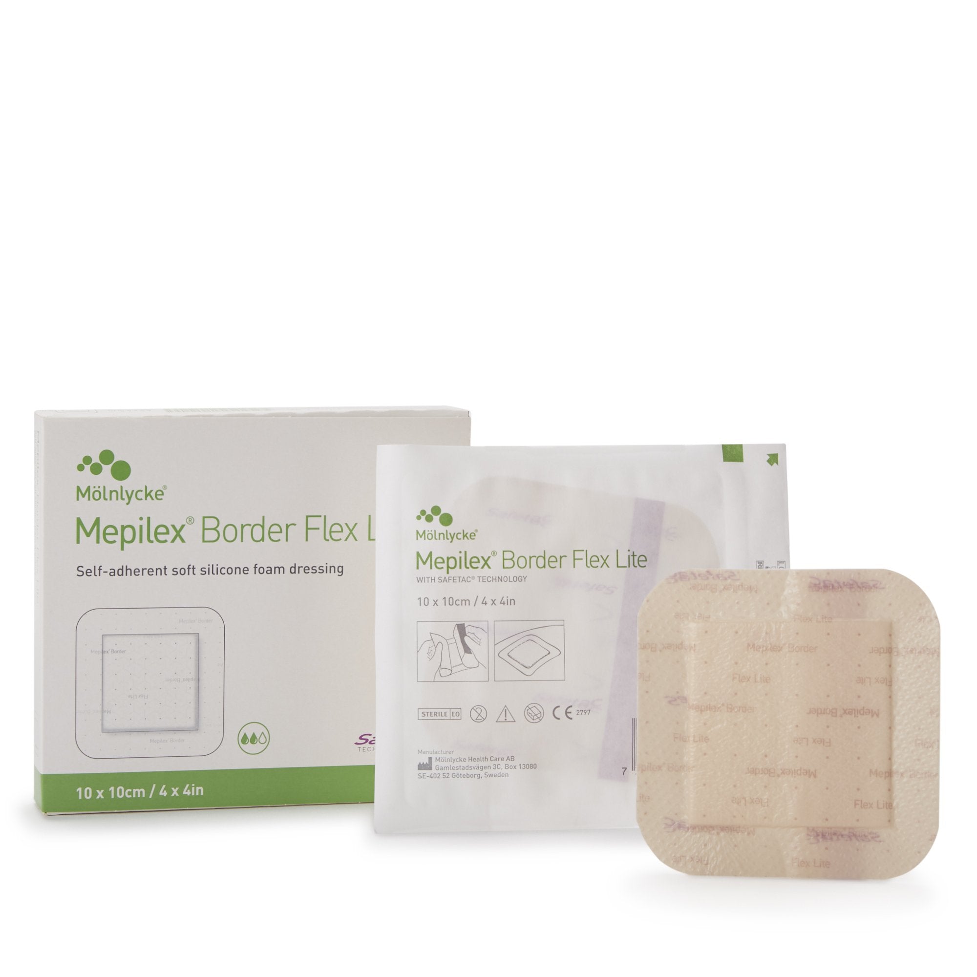 Mepilex® Border Flex Lite With Silicone Adhesive Square Sterile