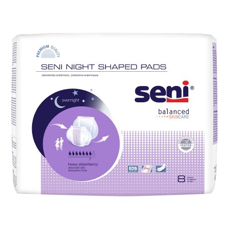 Seni Incontinence Shaped Night Pads 27 Inch Length Heavy Absorbency