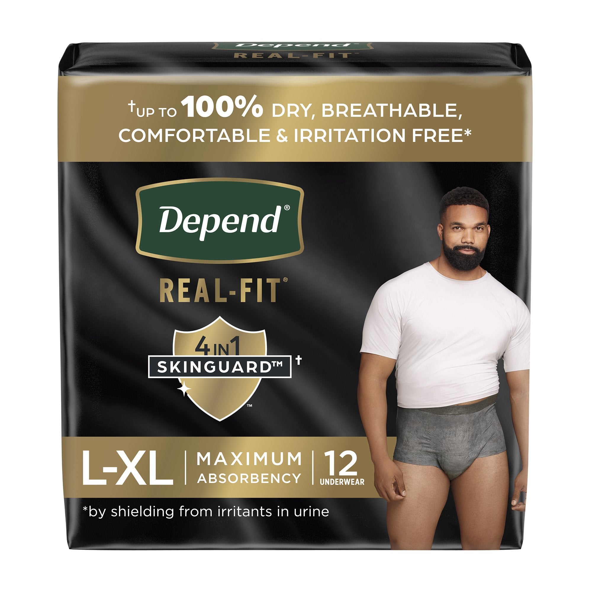 Depends® Real Fit® Underwear for Men, Heavy Absorbency
