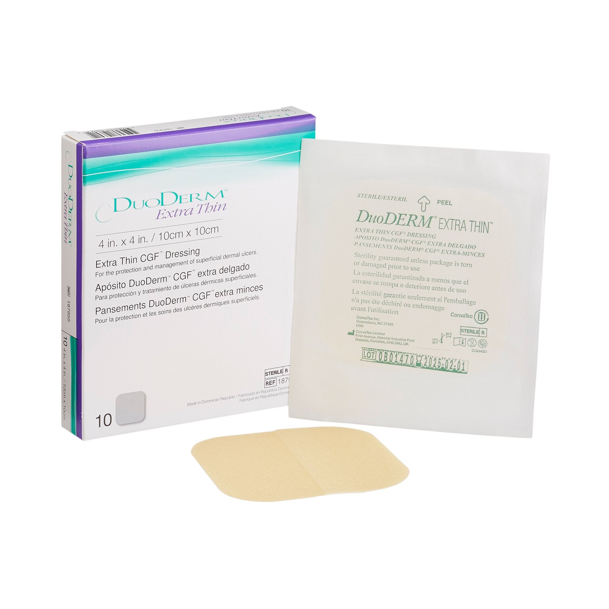 DuoDERM® Extra Thin CGF® Hydrocolloid Wound Dressing