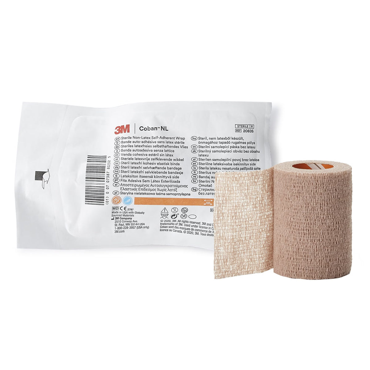 Cohesive Bandage 3M™ Coban™ LF 5 Yard Self-adherent Closure Tan Sterile Standard Compression