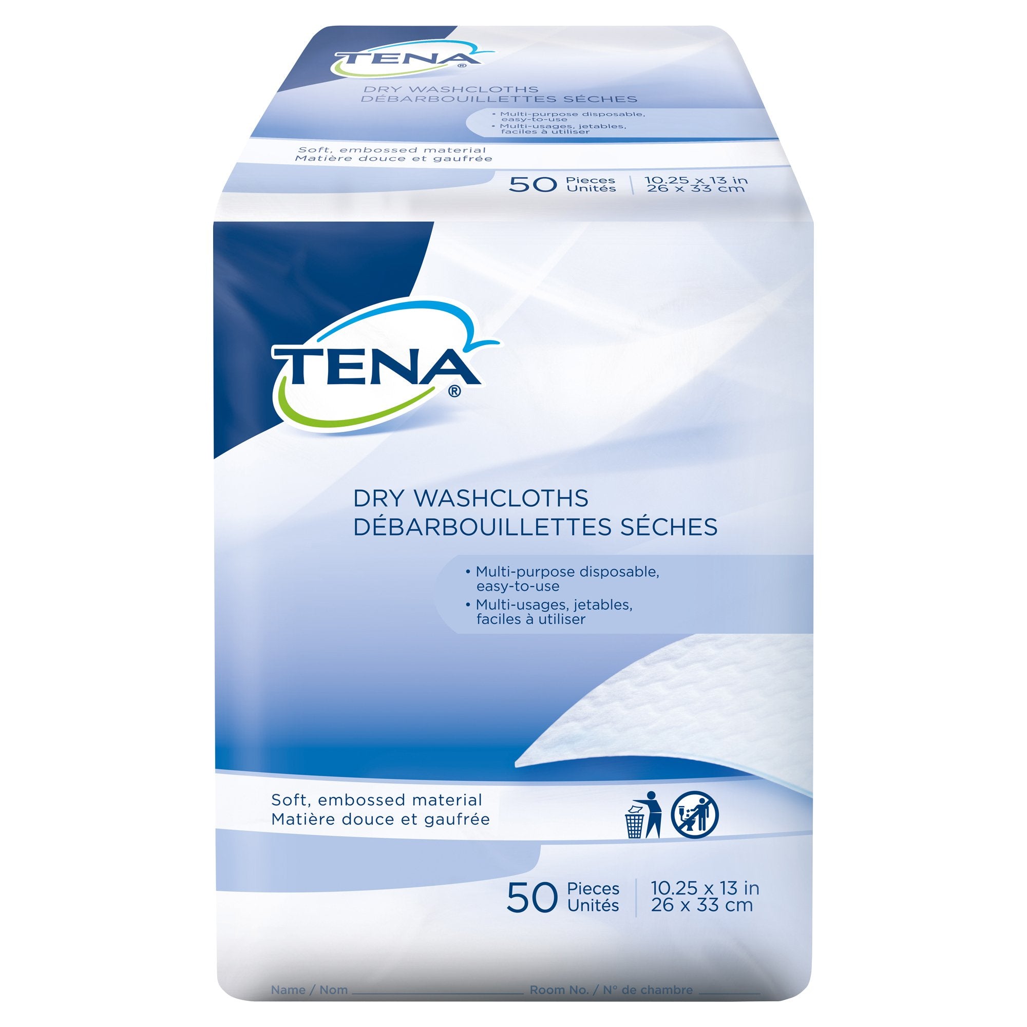 Tena Cliniguard Washcloths (Dry Wipes)