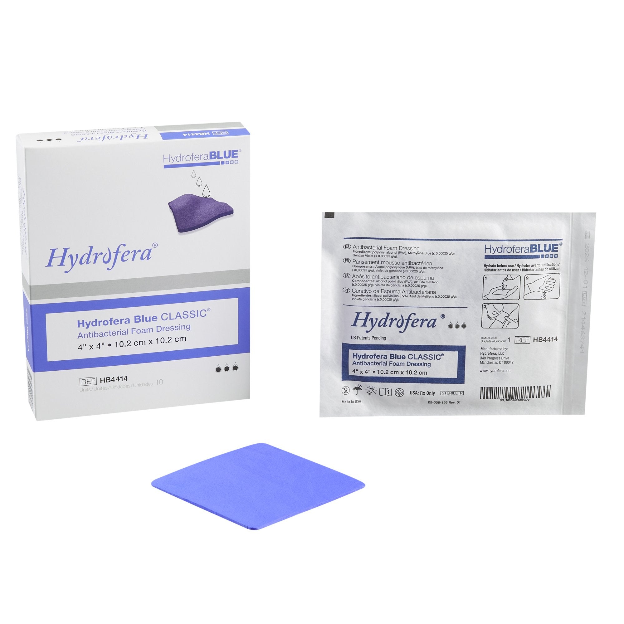 blue wound care dressing DermaRite DermaBlue+ Foam Transfer Antimicrobial Keneric Healthcare RTD Wound Care