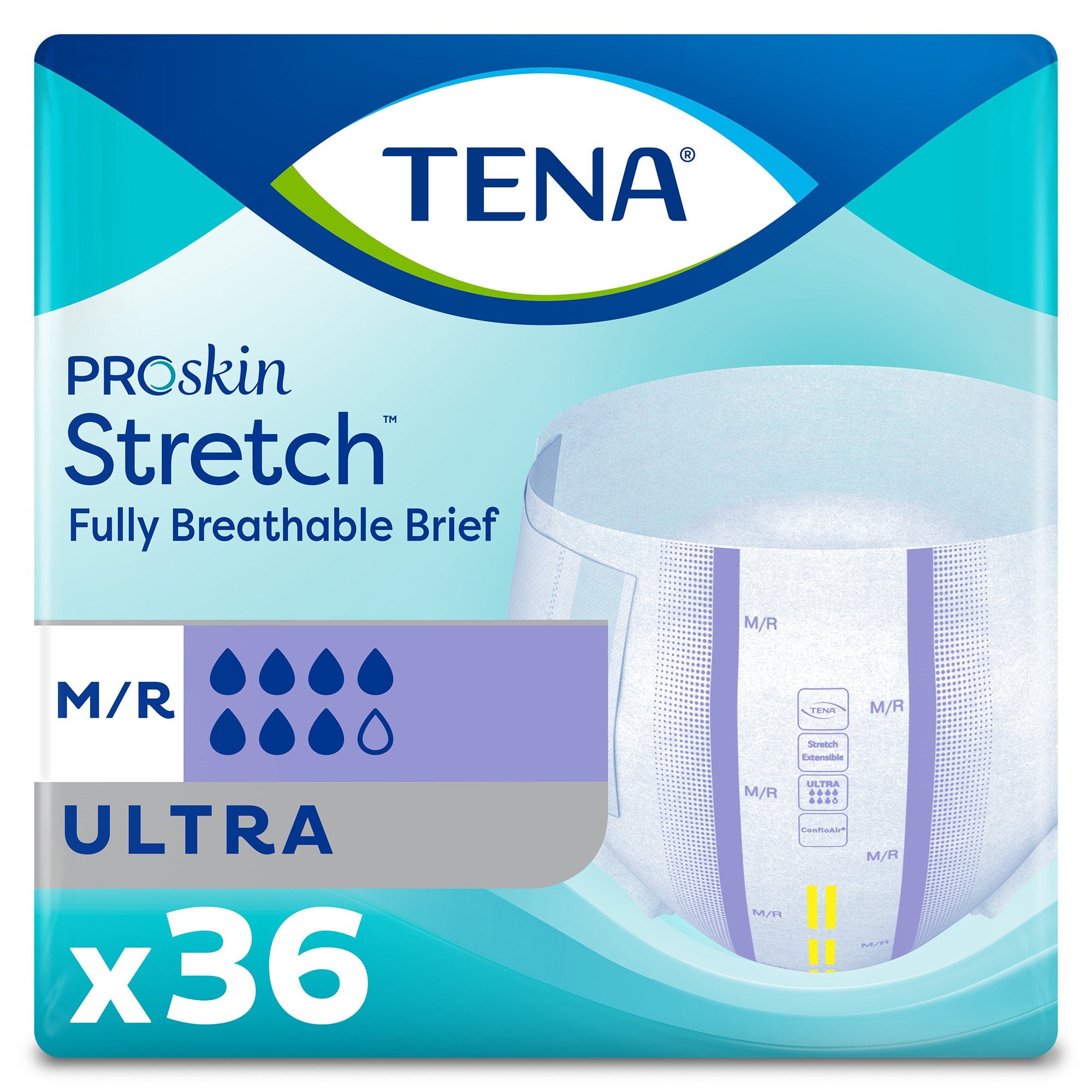 TENA ProSkin Incontinence Stretch Brief ™ Ultra Unisex Disposable Heavy Absorbency