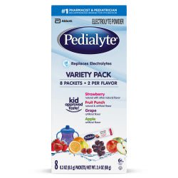 Pedialyte® Powder Packs Fruit Punch / Grape / Apple / Strawberry Flavor 0.3 oz.