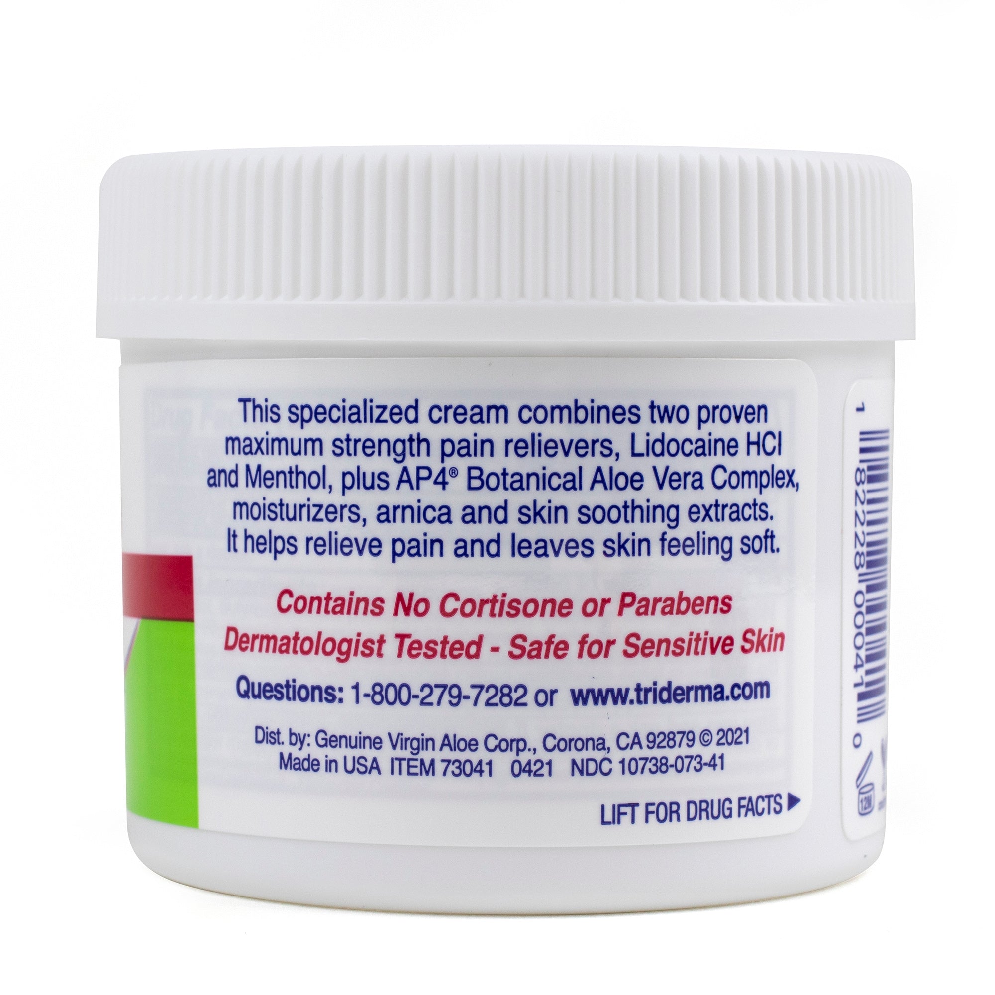 TriDERMA® Pain Relief Cream™ with Lidocaine