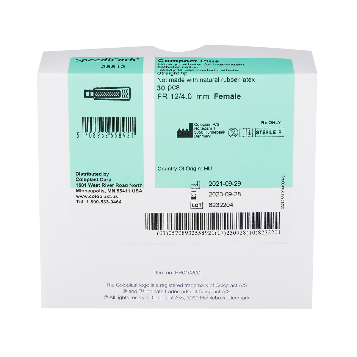 Coloplast SpeediCath® Compact Plus Urethral Catheter, Straight Tip