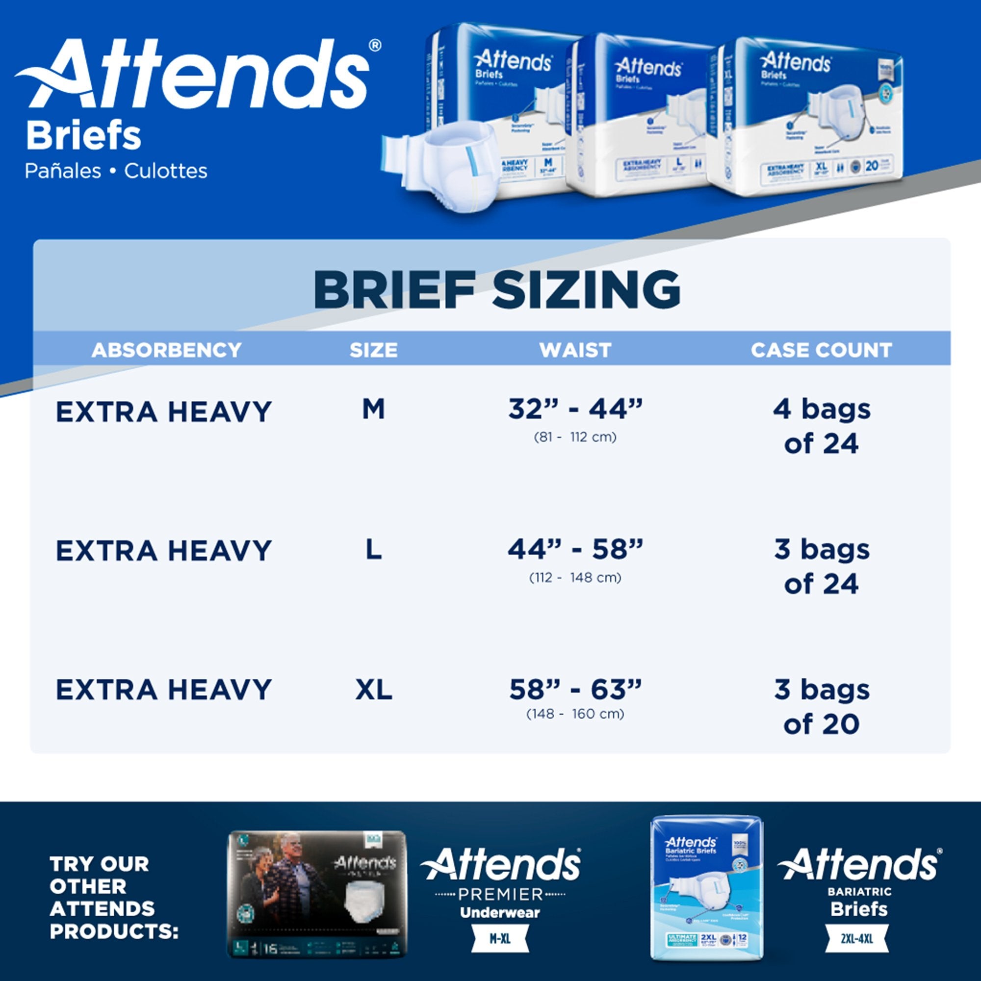 Attends®Care Moderate - Heavy Absorbency Adult Incontinent Brief