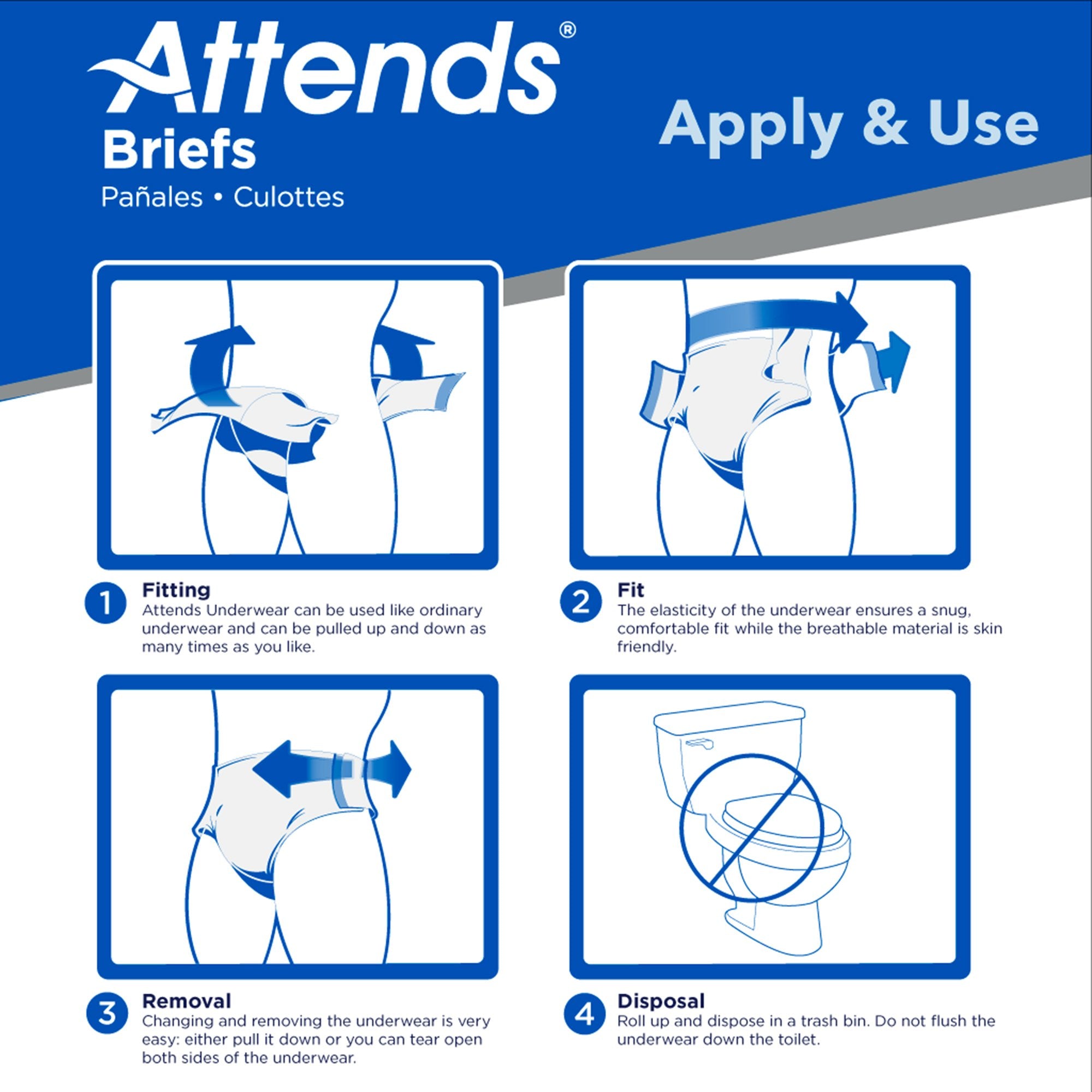 Attends®Care Moderate - Heavy Absorbency Adult Incontinent Brief