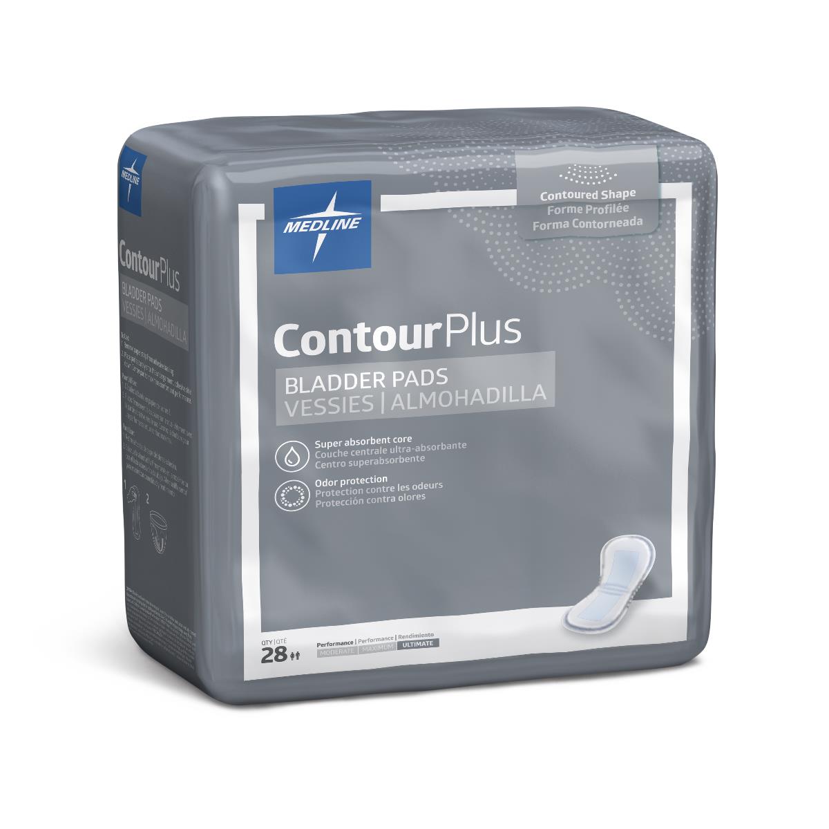 Medline Contour Plus Bladder Control Pads Ultimate 8" x 17"