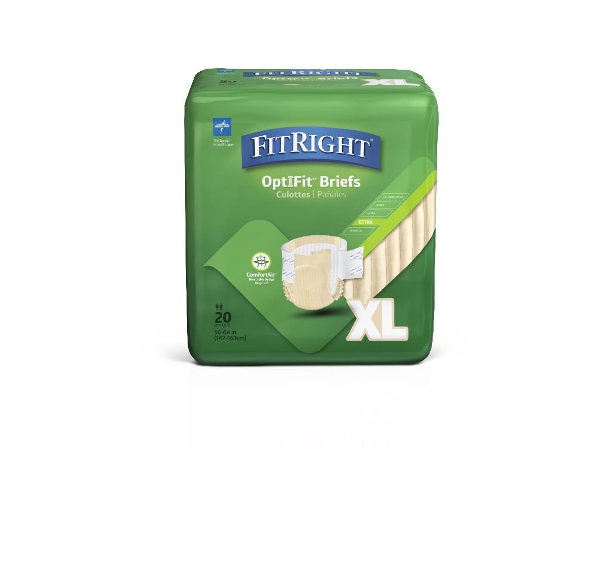 Medline FitRight Extra Incontinence Briefs for Moderate Absorbency