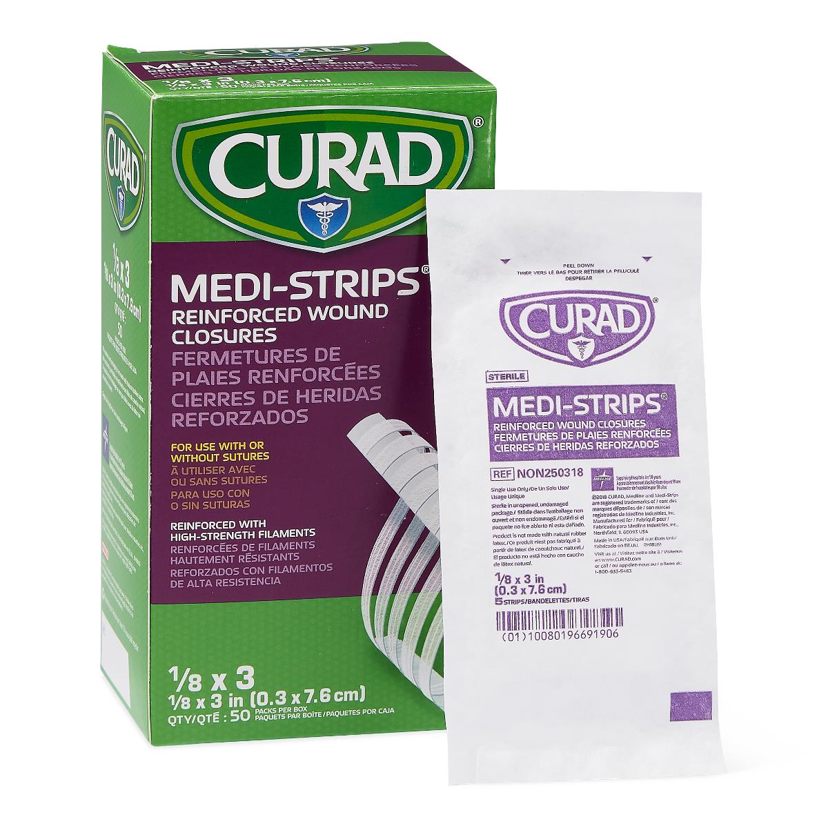 Strip Closure Wound Medi-Strip 1/8X3 - NON250318 - Medical Supply