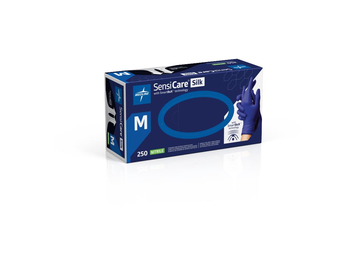SensiCare Silk Nitrile Exam Gloves with SmartBoX Technology