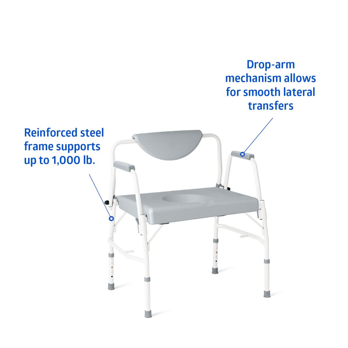 Bariatric Drop Arm Commode