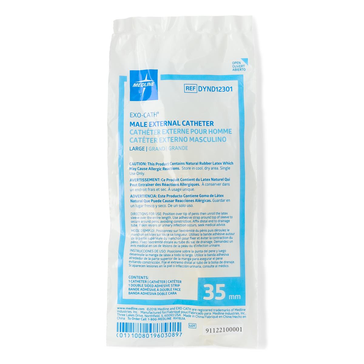 Medline Male External Catheters, Large (DYND12301)