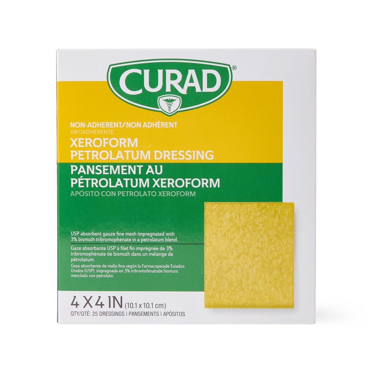 Medline Curad Sterile Xeroform Gauze (CUR253440) 4" L x 4" W