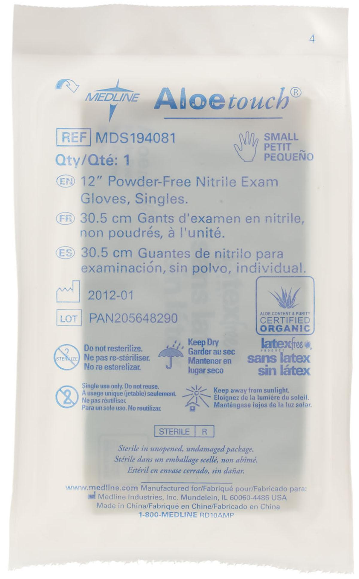 AloeTouch Sterile 12" Powder-Free Nitrile Exam Gloves