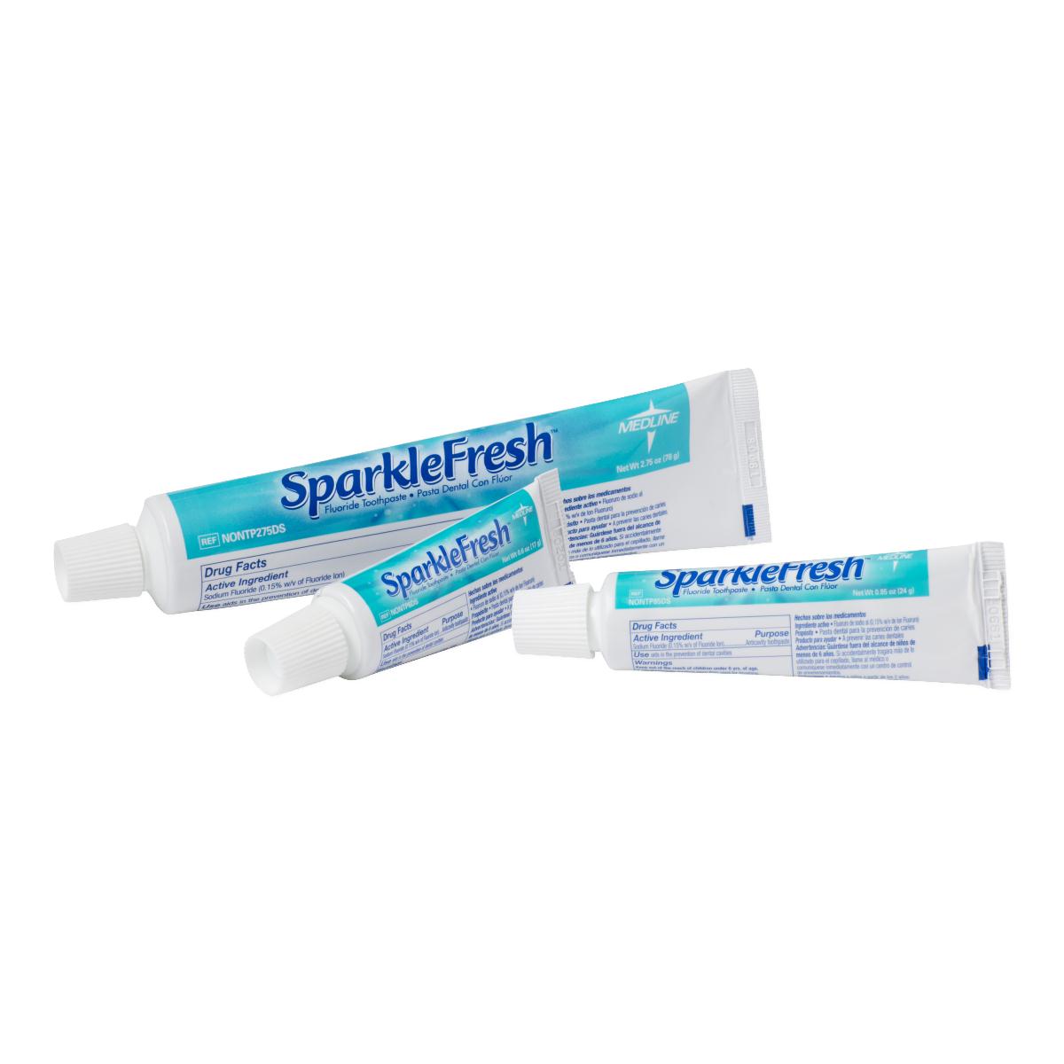 Medline Sparkle Fresh Toothpaste 2.75oz, (NONTP275I) 3PACK/FREE SHIPPING