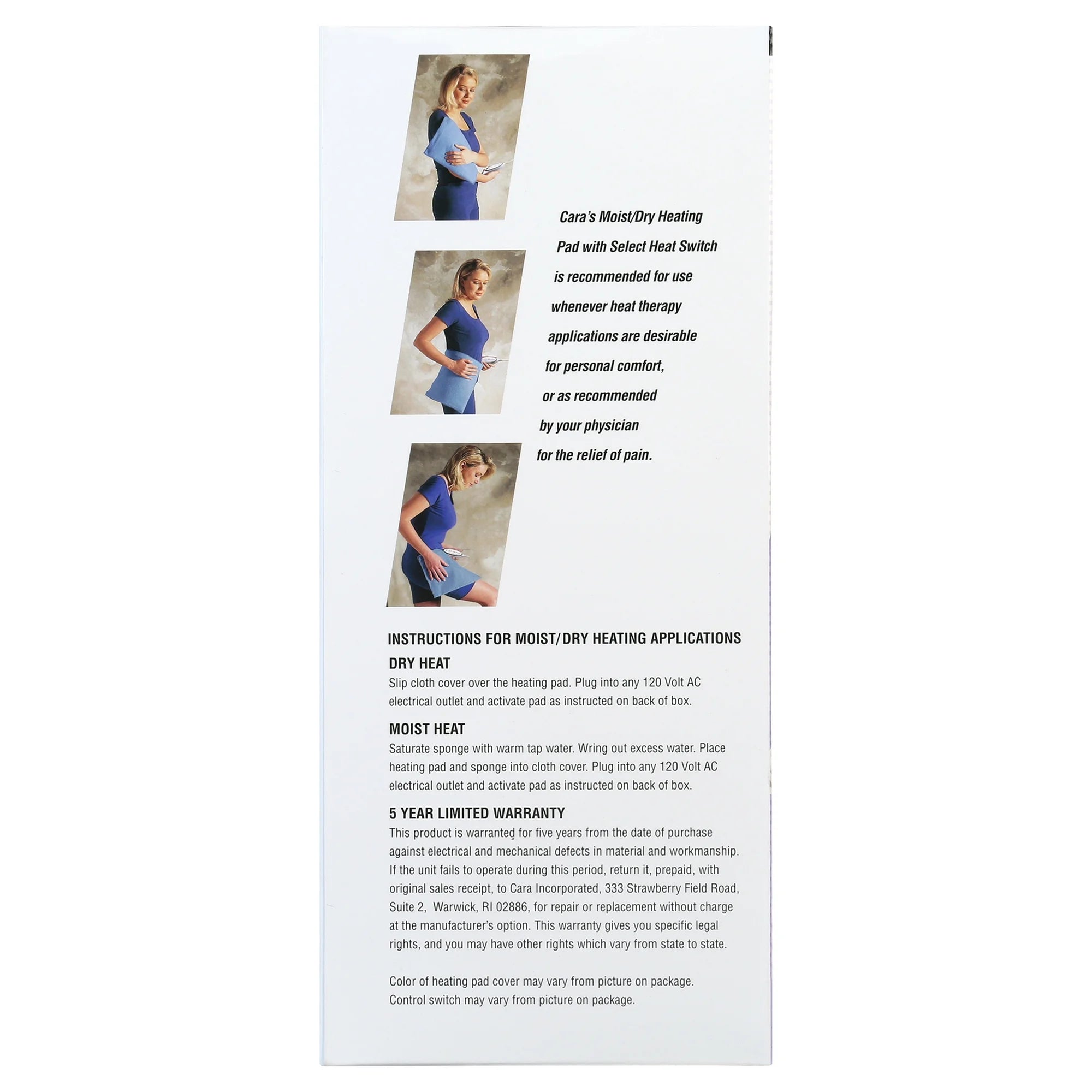 King Size Deluxe Slide Switch™ Heating Pad Moist/Dry, 12" x 24", 60 Minute