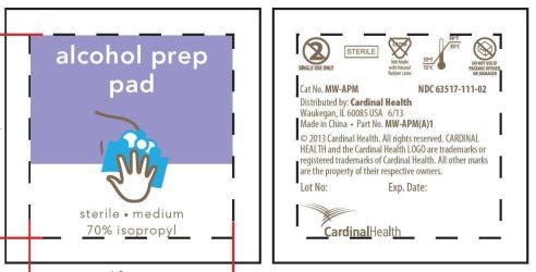 Cardinal Health™ Alcohol Prep Pad, 2-Ply Medium - REPLACES CURITY™ Alcohol Preps