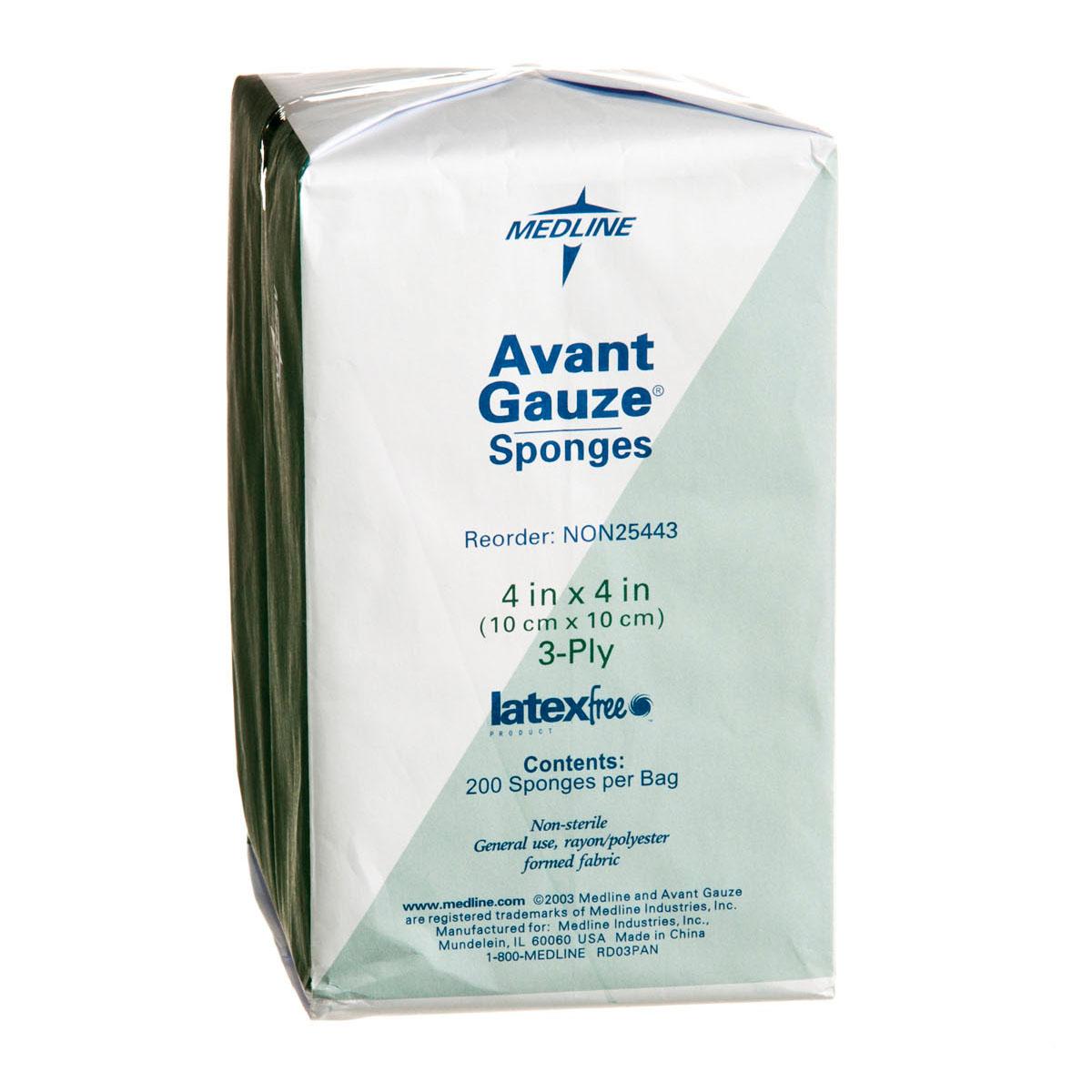 Avant Nonsterile Nonwoven Gauze Sponges 3 Ply, 4" x 4" (NON25443)