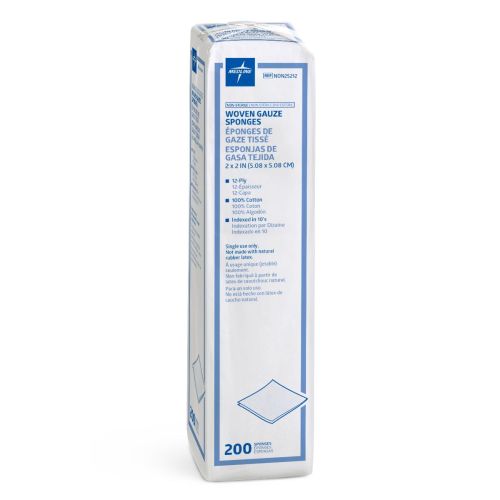 Medline Woven Non-Sterile Gauze Sponges 12 Ply, 2" x 2"(NON25212H)
