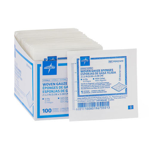 Gauze Sponge 2X2 12Ply Sterile Latex Free 2400-CS, 1-PK