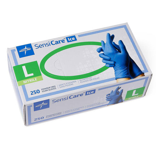 Ice SensiCare Blue Nitrile Exam Gloves Large (MDS2503H)
