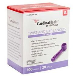Twist and Cap Lancets, 28G, Purple