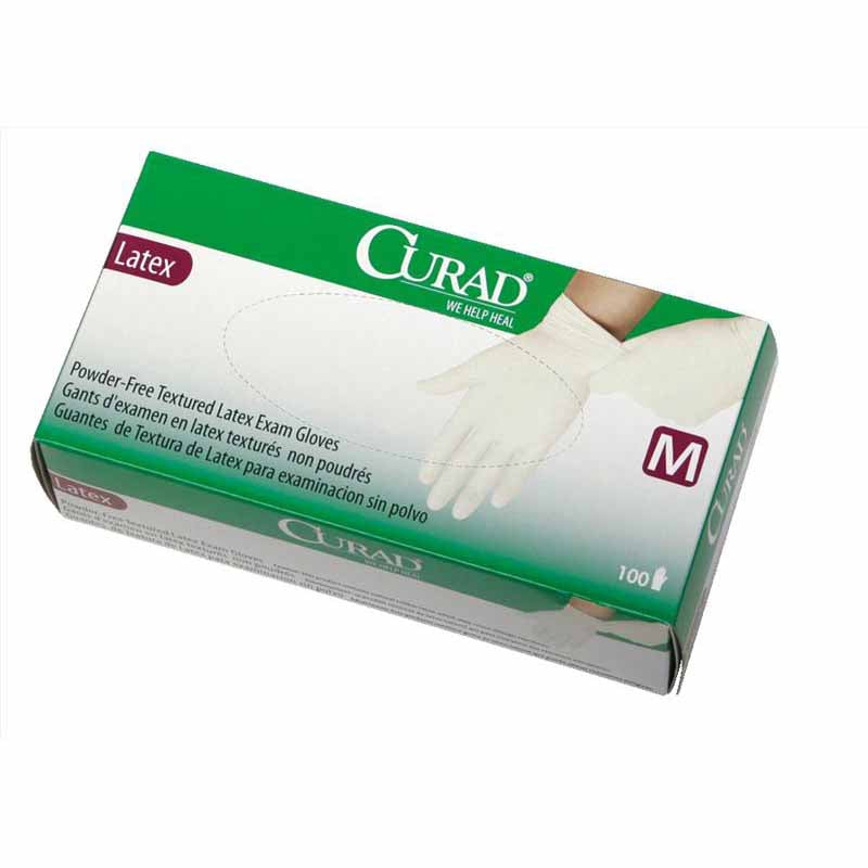 Curad Powder-Free Latex Exam Gloves, Beige, X-Large (CUR8107H)