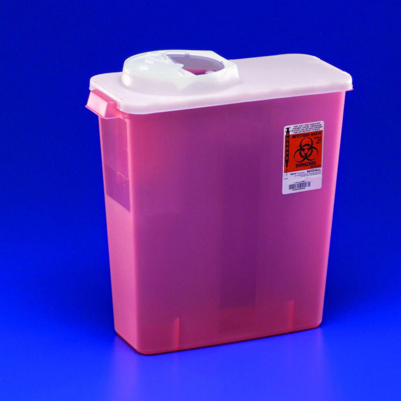 DialySafety™ Dialysis Sharps Disposal Containers with Rotor & Hinged Opening Lid