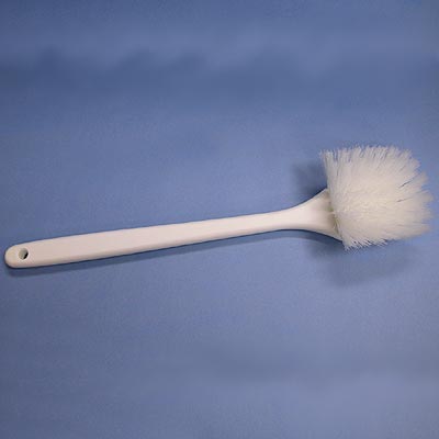 White Nylon Long Handle Scrub Brush 19