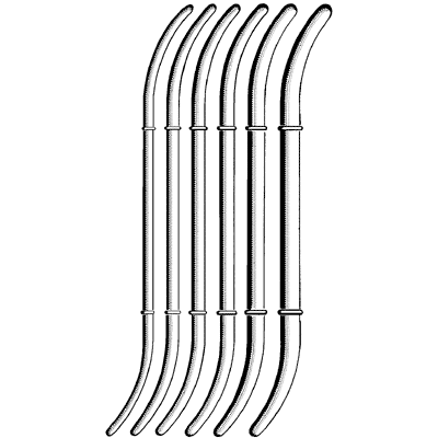 Hank Uterine Dilators Double End Set of 6 Without Khaki Roll - 90-4925