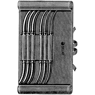 Hank Uterine Dilators Double End Set of 6 With Khaki Roll - 90-4926