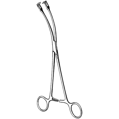 Schroeder Vulsellum Forceps 9 1-2" Curved Sideways - 91-1890
