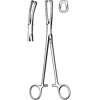 Jacobs Vulsellum Forceps 8 1-4" Angled Serrated - 91-2382