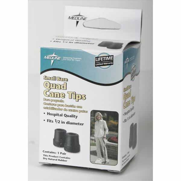 Medline Quad Cane Tips, Black (MDS86424W)