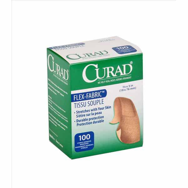 Medline Curad Fabric Adhesive Bandages, Natural (NON25660)