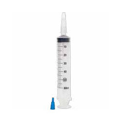 Flat Top Catheter Tip Irrigation Syringe with Tip Protector 60 mL
