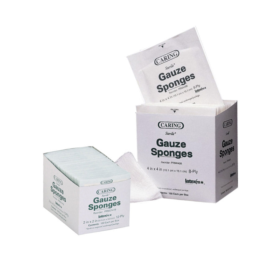 Gauze Sponge 2X2 8Ply Sterile Latex free 2-Pk