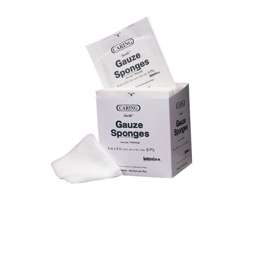 Gauze Sponge 4X4 8Ply Sterile Latex free 2-Pk