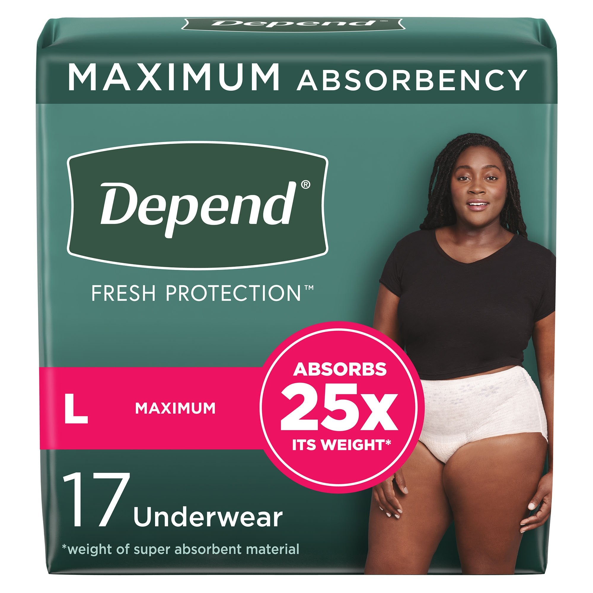 Depend® Fresh Protection Female Underwear with Maximum Protection