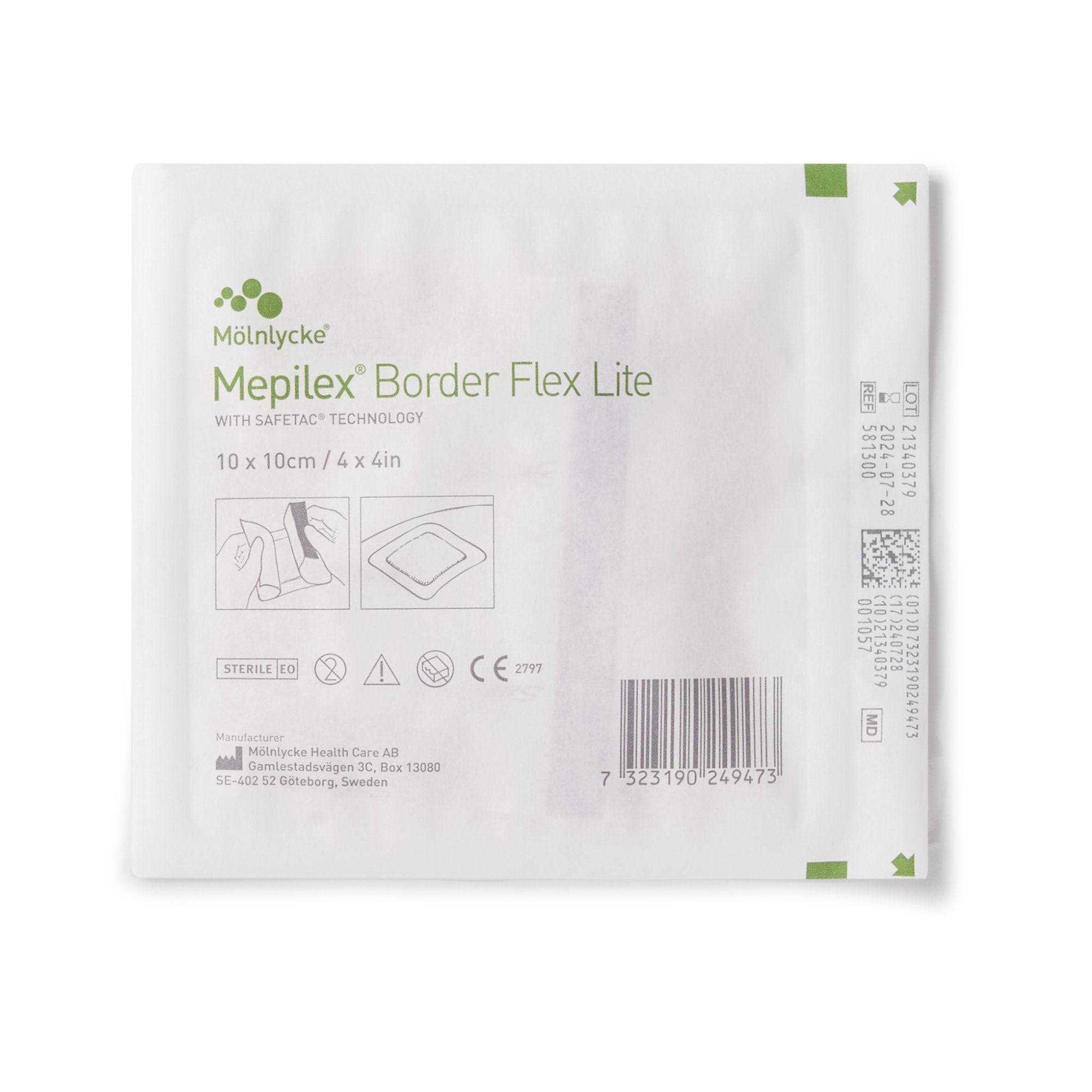 Mepilex® Border Flex Lite With Silicone Adhesive Square Sterile