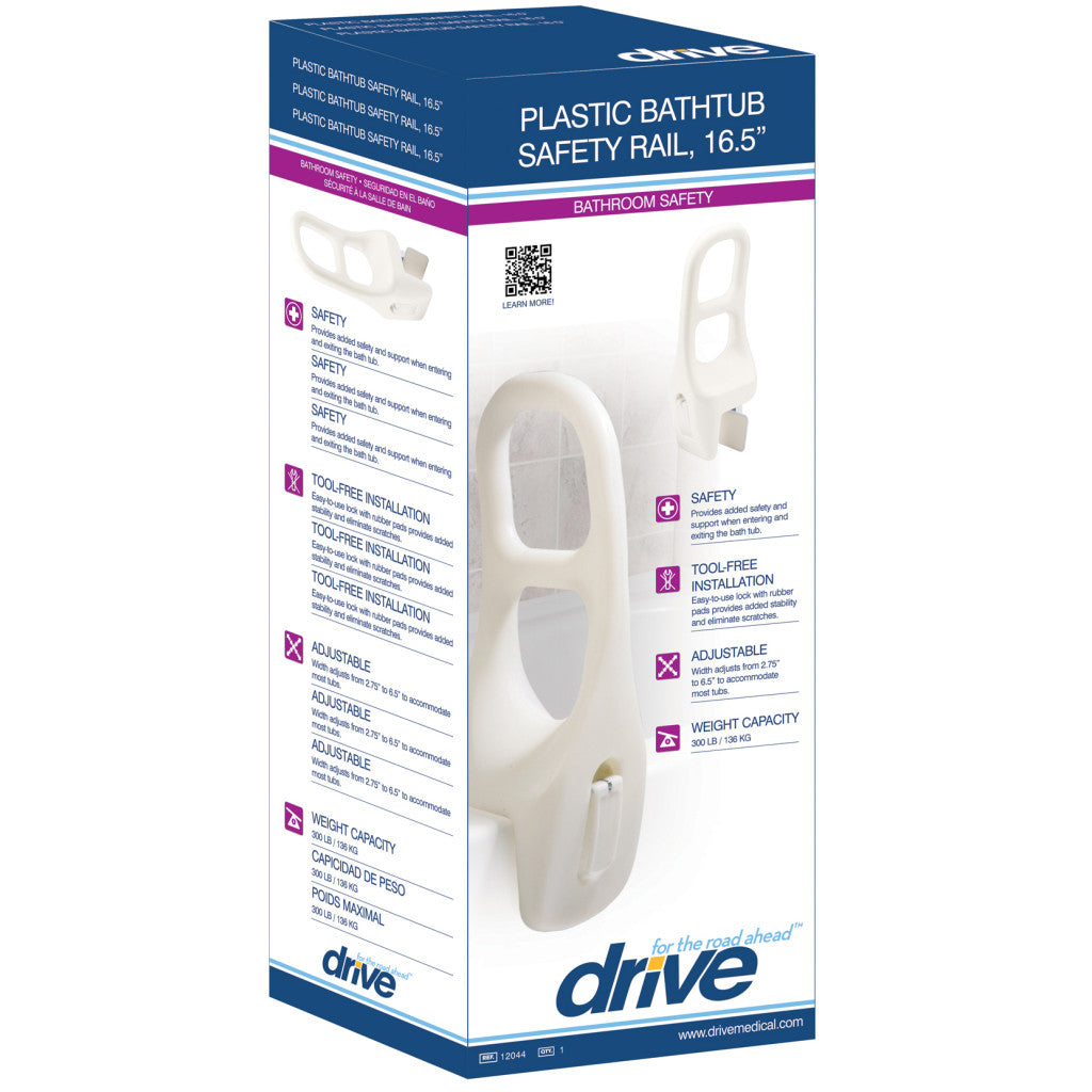 Bathtub Grab Bar White Plastic