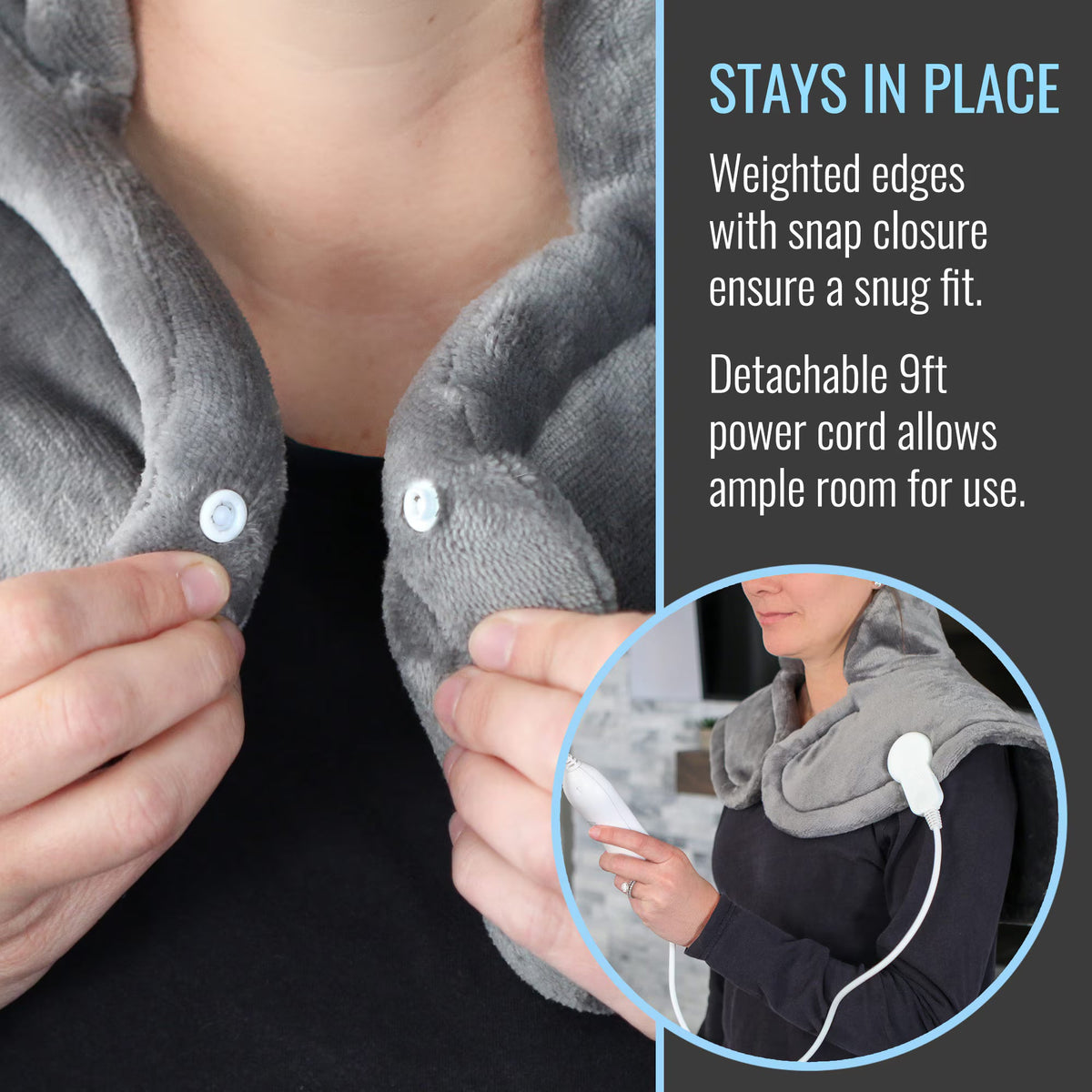 Neck and Shoulder Heating Pad, Large Plush Micro-Fleece