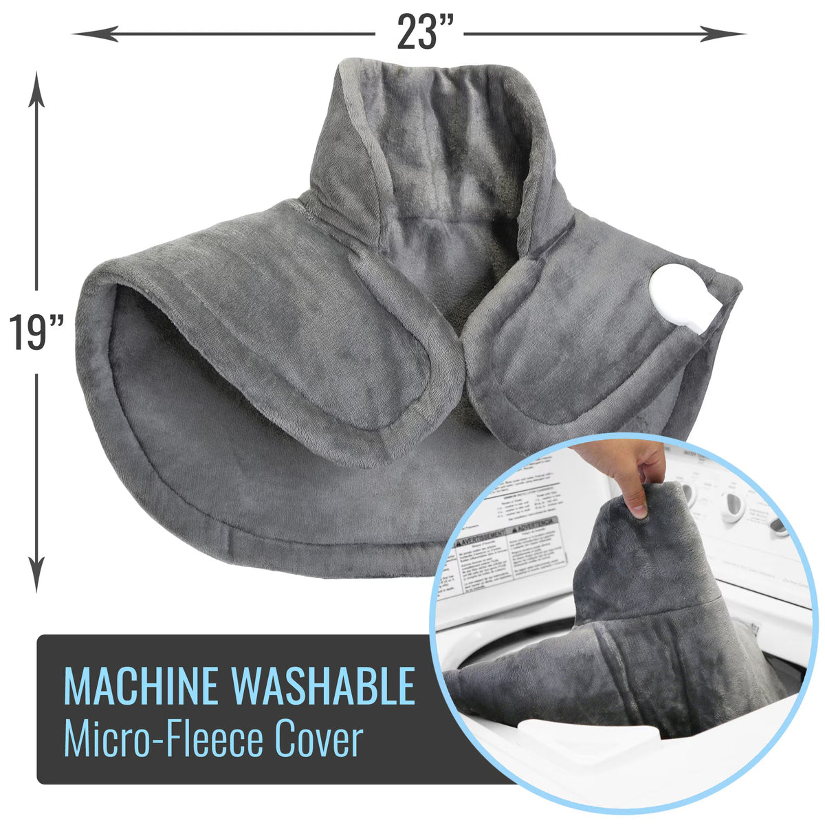 Neck and Shoulder Heating Pad, Large Plush Micro-Fleece